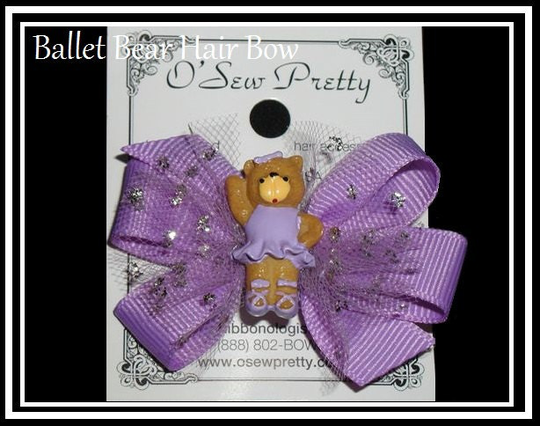 Ballet Hair Bows, Ballerina Lavender Ballet Hair Bows, Dance Bows With Tulle, Made in The Usa
