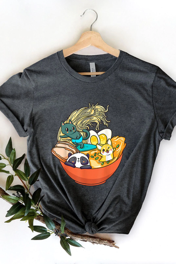 Ramen Bowl Shirt, Ramen Lover Gift, Surfing, Cat, Corgi, Panda, Cute Shit, Ramen Soup, Ramen Noodle, The Great Ramen Tee Wave Of Kanagawa Shirt