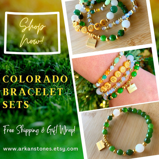 Colorado Bracelet Set | Jewelry Stack Yellow, Green & Gold |Colorado Gifts