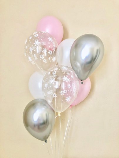 Pink White & Silver Snowflake Balloon~Winter Onederland First Birthday~Baby Shower~Snowflake Balloon~Wonderland Party~Snowflake Party~Chrome