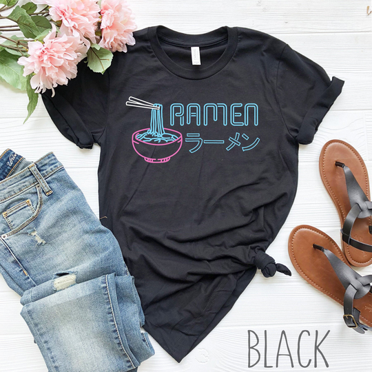 Neon Ramen Shirt | Noodles Japanese Vaporwave Gift Lover Aesthetic Bowl Of