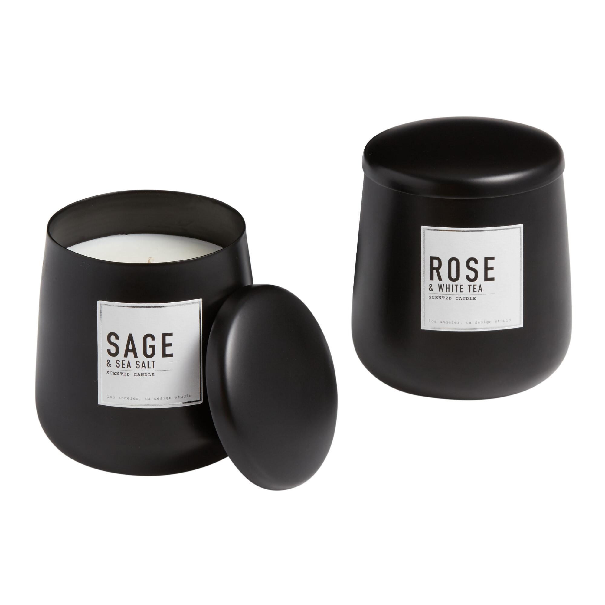 Black Metal Tin Filled Candle - Scented Wax by World Market