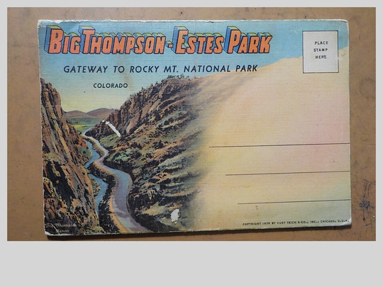 Vintage Souvenir Postcard Folder Of Big Thompson Estes Park Gateway To Rocky Mt National Colorado Free USA Shipping