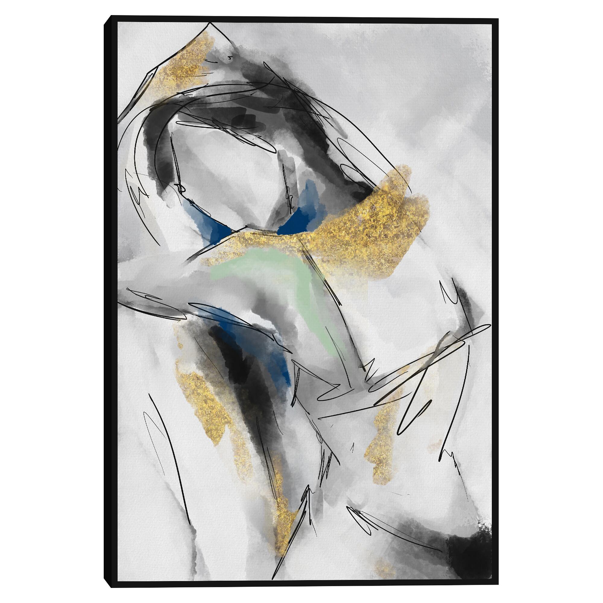 Smoky Figure Framed Canvas Wall Art by World Market