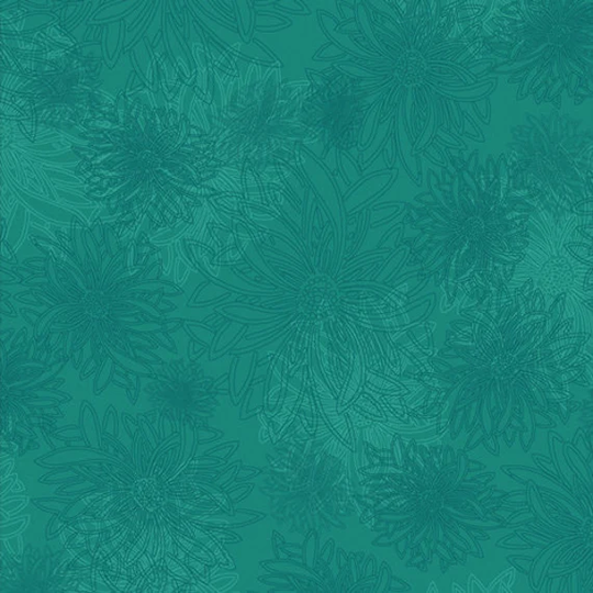 Esmeralda Teal Floral Blender Fabric Elements 200 Thread Count By Art Gallery Fabrics For Quilting & Sewing Cut To Order Fe-539