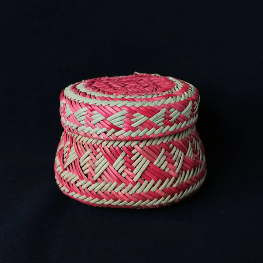 Beautiful Woven Tarahumara Basket. Mexican Folk Art