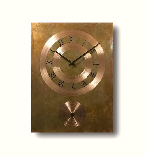 Patina Copper Clock, Wall Home Decor, Original Hand Made Design Rustic Clocks