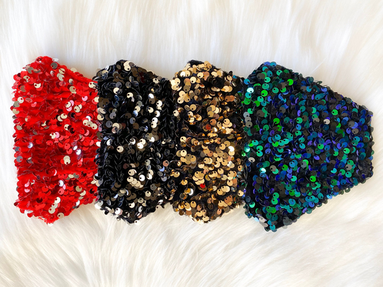 Double Layered Adjustable Cotton-Blend Velvet With Sequins Face Mask | Christmas Edition