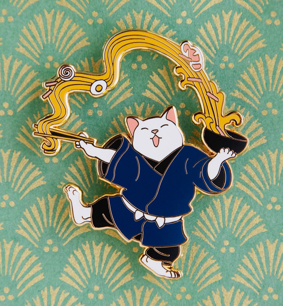 Ramen Cat Pin - Enamel Pin, Japan, Neko, Japanese