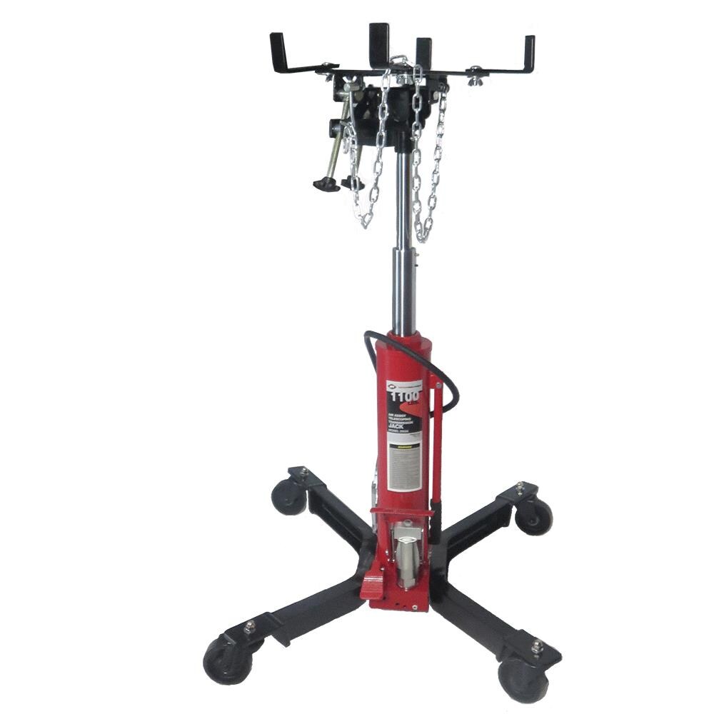 American Forge & Foundry 1,100 Lb. Telescopic Manual Transmission Jack with Double Pump Hydraulic System, Adjustable Saddle in Red | 3052A
