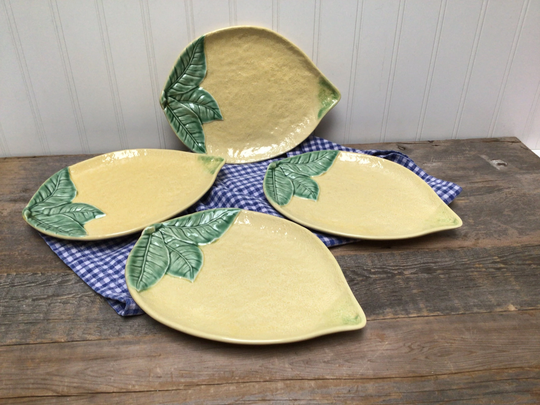 Lemon Plates From Portugal Set Of Four Tapas Or Seafood Plates