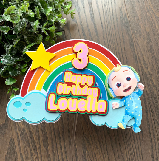 Cocomelon Cake Topper-Customized/Personalized Theme Cake Topper