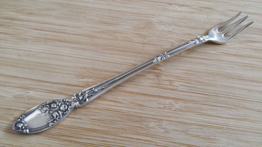 Antique Alvin Silver 1908 Brides Bouquet Seafood/Cocktail Fork 6 1/2", Set Of