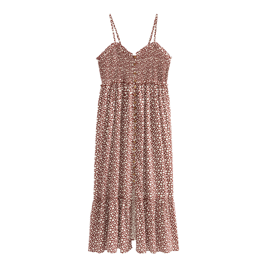 Terracotta And White Dot Misha Dress: Rust - Large by World Market