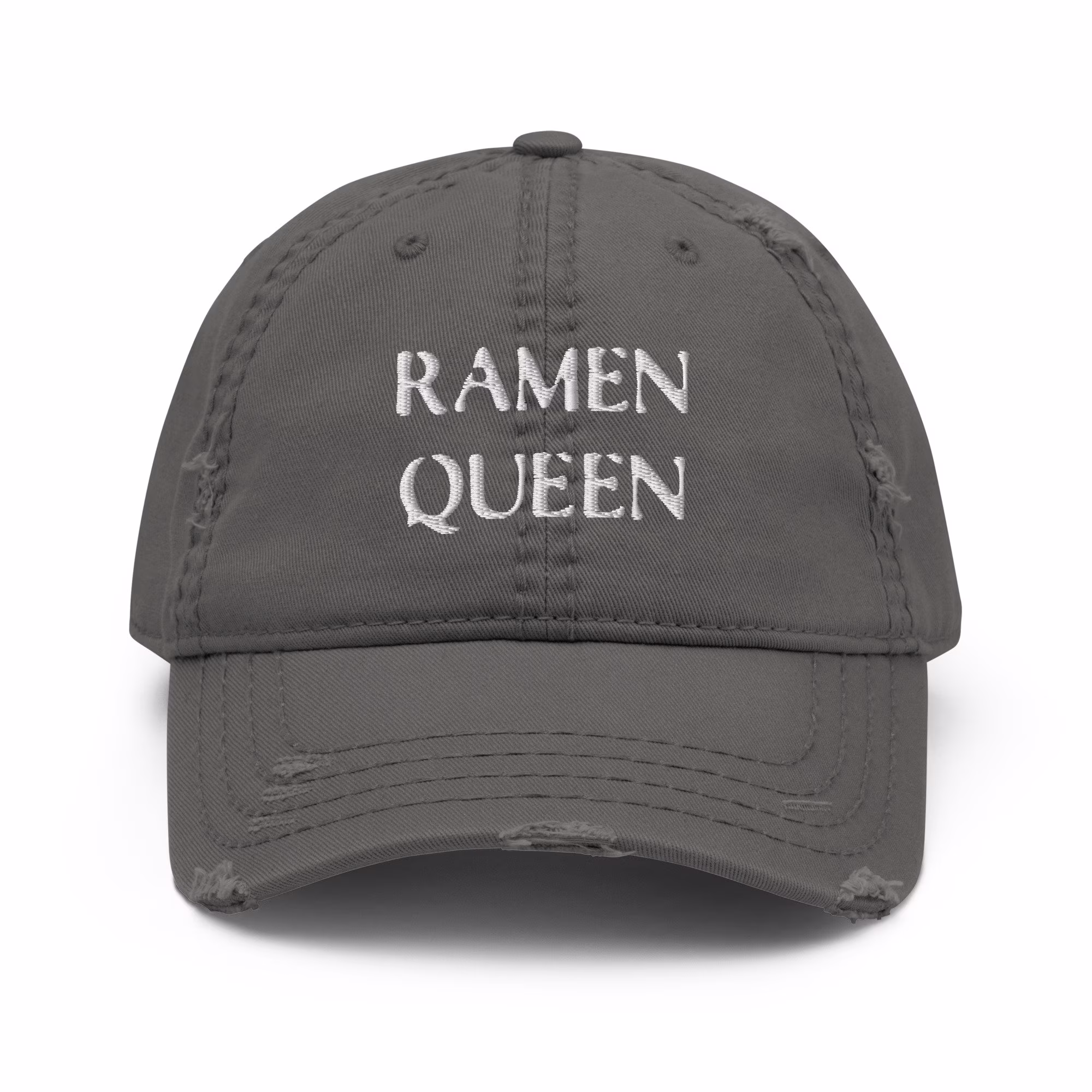 Ramen Queen Distressed Baseball Cap For Women's Embroidered Funny Hat Women Gifts Her