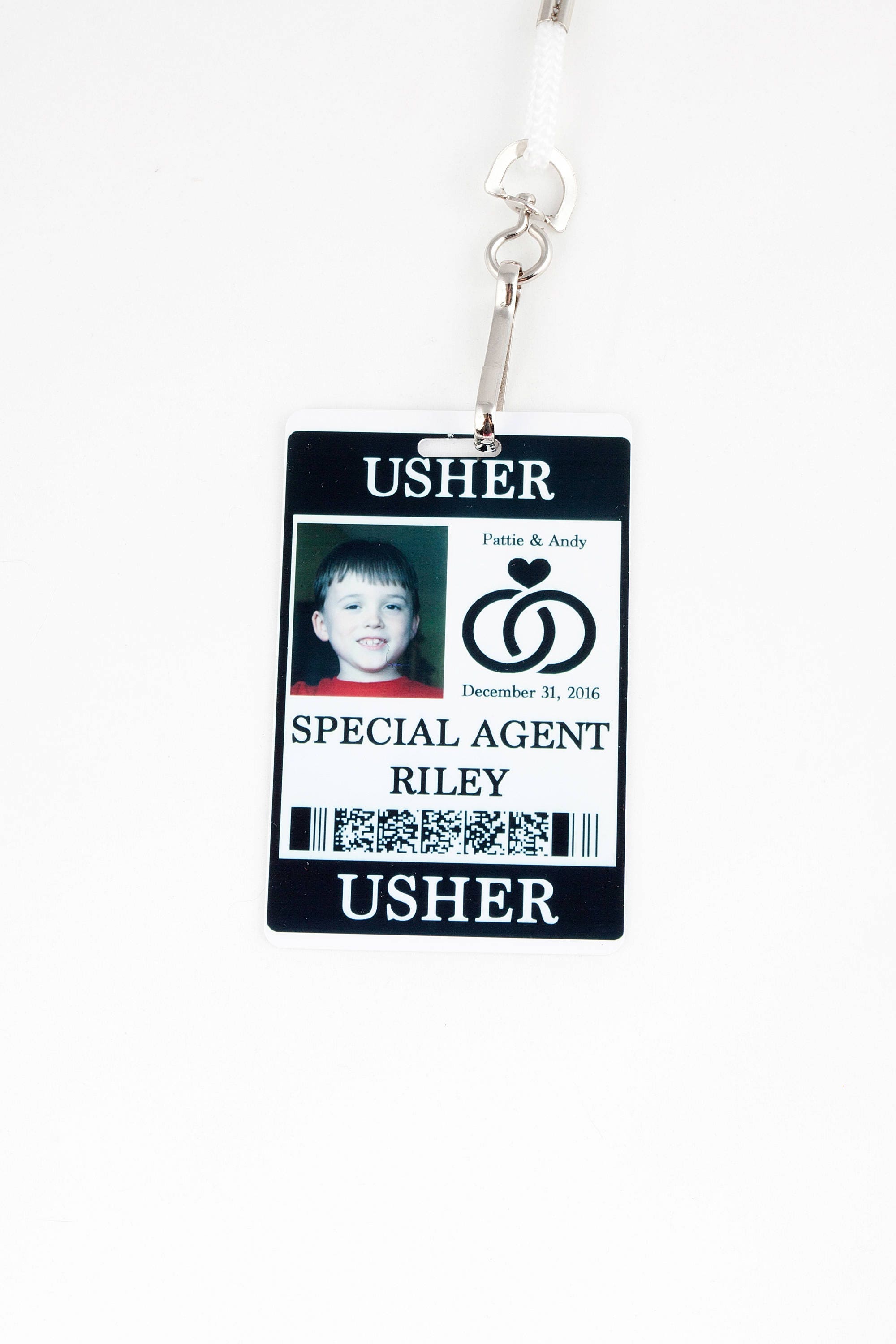 Usher Gift Security Id Badge With Reel - Wedding Party Alternative