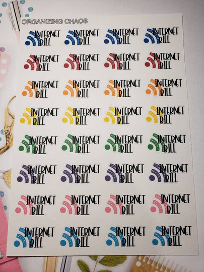 Internet Bill Planner Stickers, Wifi Stickers
