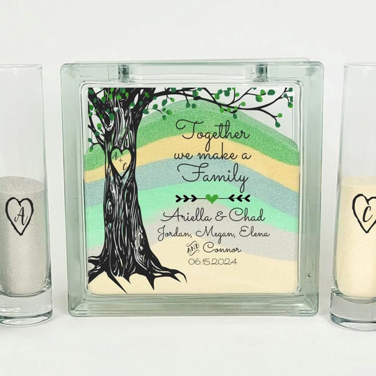 Blended Family Wedding Unity Sand Ceremony Jar With Lid, Candle Alternative, Together We Make A Set Included