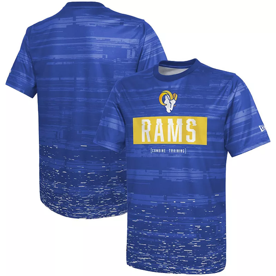 Men's New Era Royal Los Angeles Rams Combine Authentic Sweep T-Shirt, Size: 2XL, LAR Blue