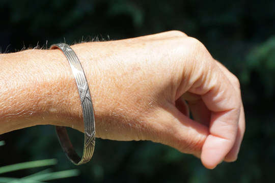 50's Silver Taxco Mexico Rodeo Rope Rockabilly Bangle Bracelet