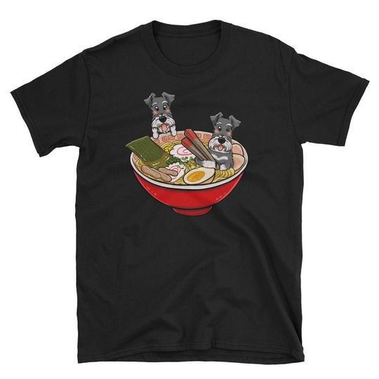 Schnauzer Kawaii Ramen Shirt, T-Shirt, Funny Miniature Dog Tee
