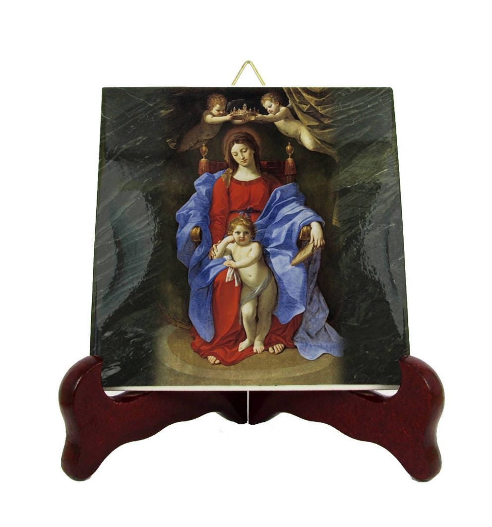 Virgin Mary Icon - Madonna & Child By Guido Reni Our Lady Art Religious Gift Ideas Print On Tile