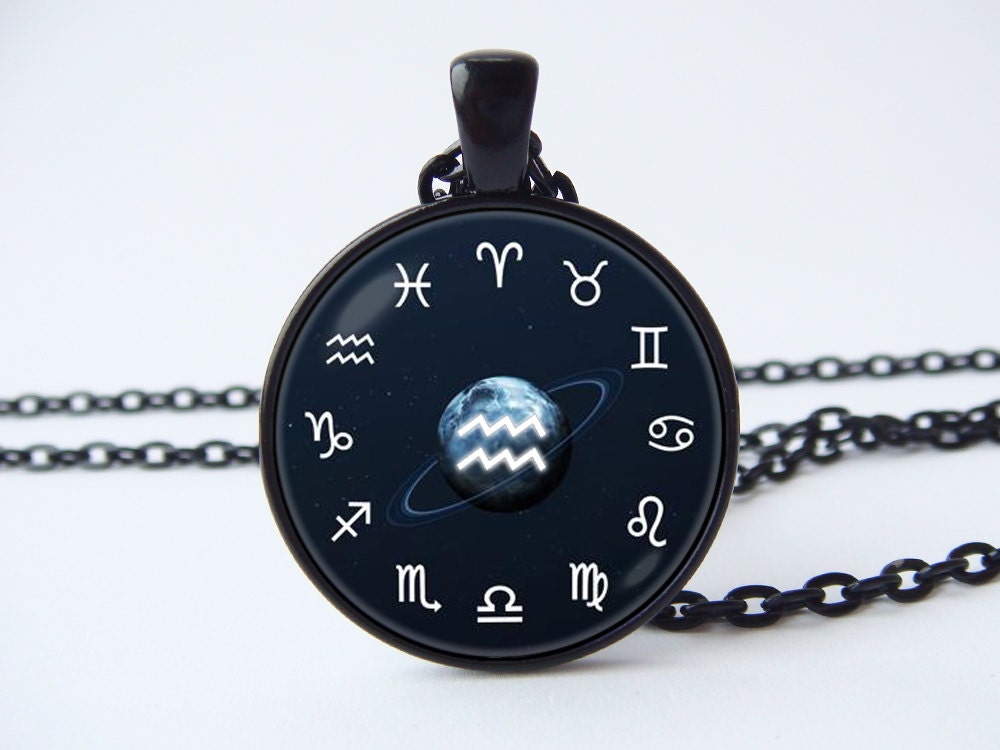Aquarius Zodiac Necklace Personalized Pendant Constellation Jewelry Astrological Sign Birthday Astrology
