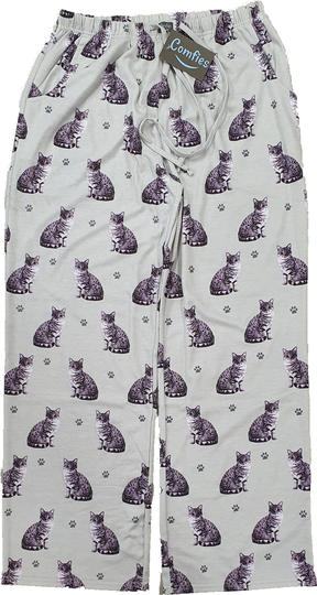 Tabby Cat Unisex Cotton Blend Pajama Bottoms - Super Soft & Comfortable Perfect For Gifts