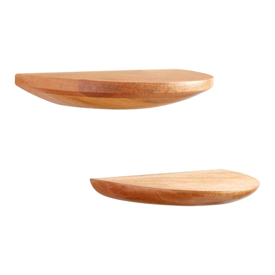 Natural Wood Half Circle Wall Shelves 2 Pack: Brown by World Market