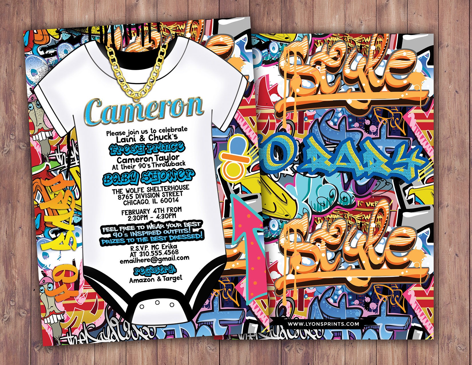 Prince, Baby Shower, Throwback Shower, Hip Hop, 90S, Push It Graffiti Invite, Fresh, 90S Party, Hip Hop Theme, Digital Invite