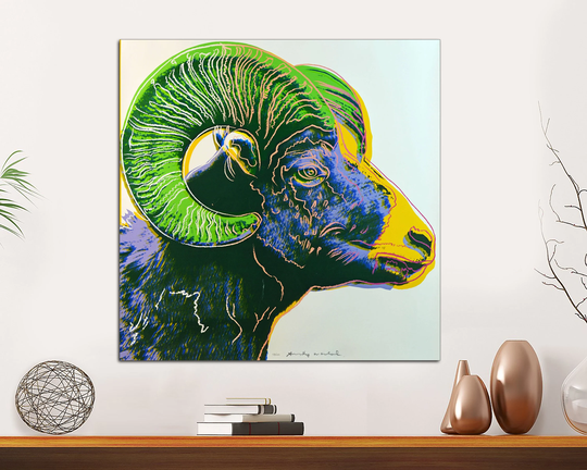 Andy Warhol, Canvas Print, Bighorn Ram Pop Art, Poster Print Wall Art Modern Decor Ready To Hang