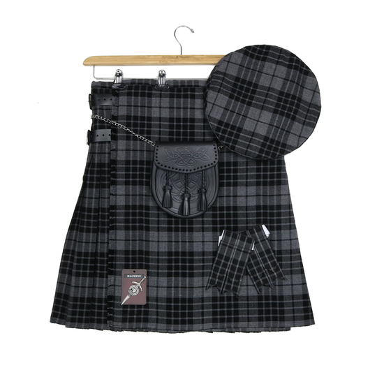 Night Watch Wool-Blend Homespun Tartan Kilt & Accessories Bundle