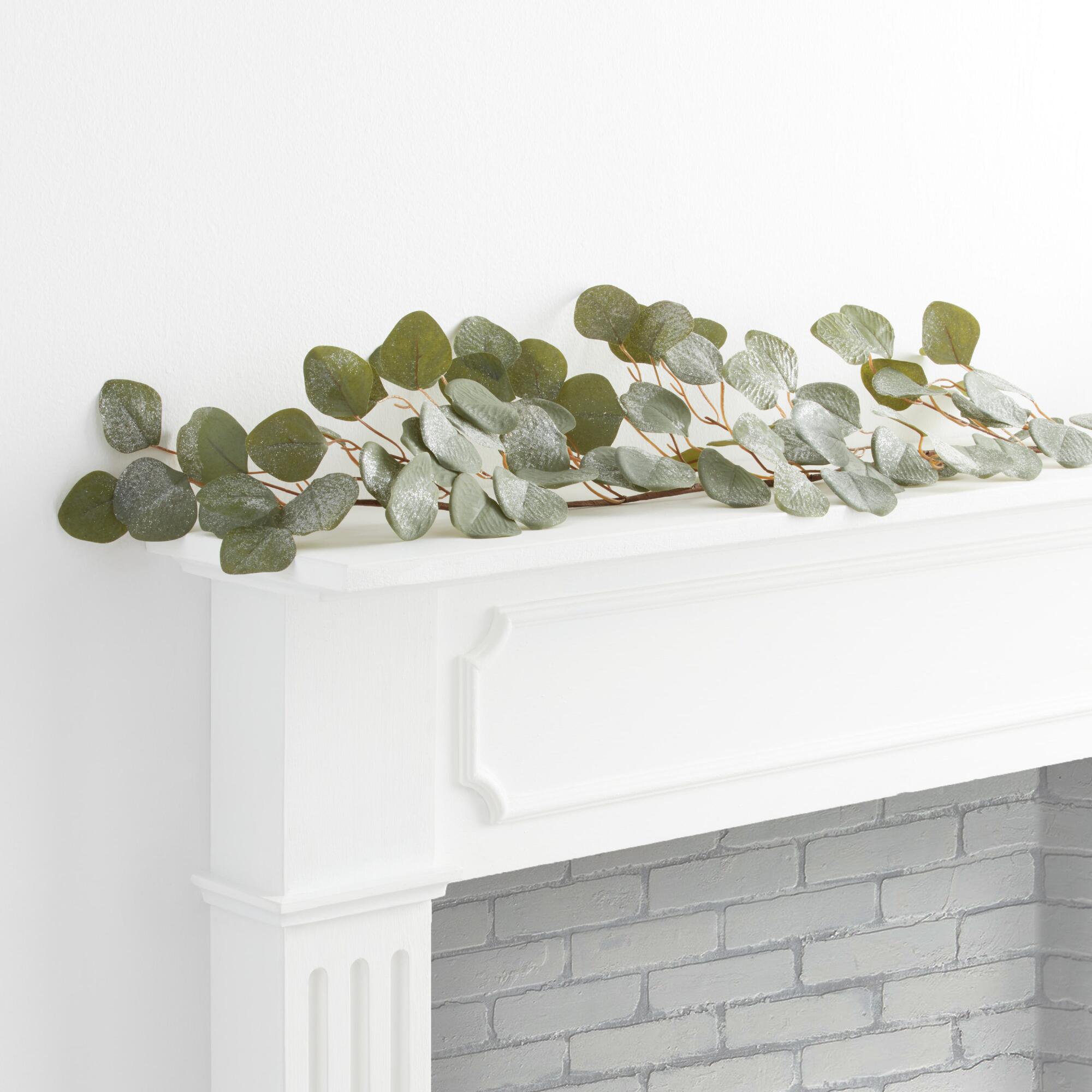 Icy Faux Eucalyptus Garland: Green - Plastic by World Market