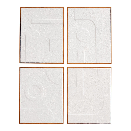 White Rice Paper Geo Framed Wall Art 4 Piece - Medium by World Market
