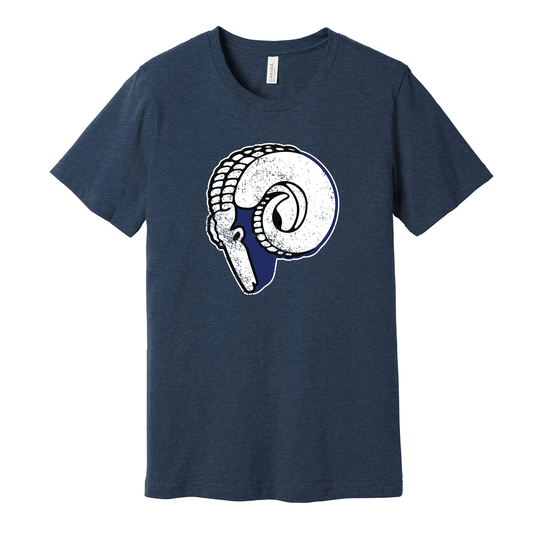 Cleveland Rams 1940S Throwback Tee - Retro Distressed Logo Defunct Football Team S M L Xl Xxl 3Xl Navy Red Black White Grey Color Choice