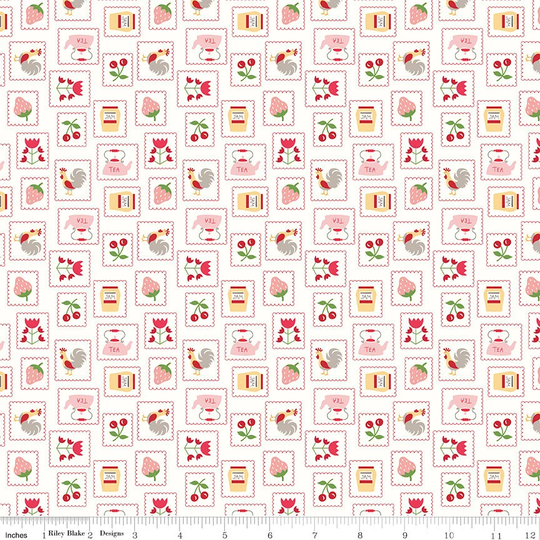 Cook Book Stamps Red C11757-Red By Lori Holt For Riley Blake