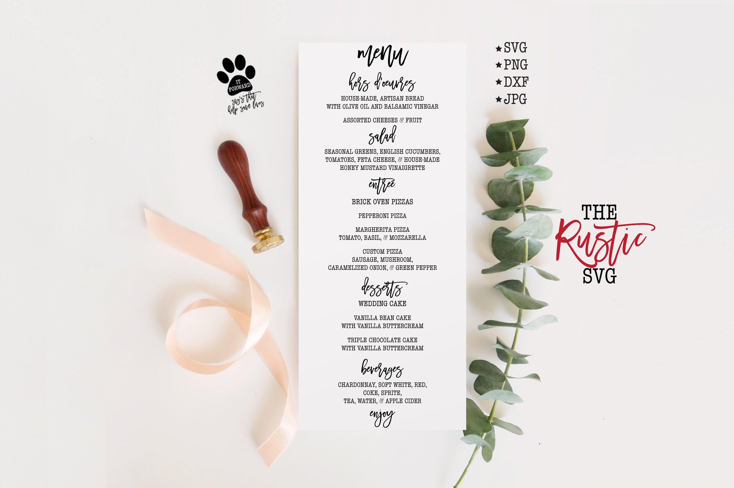 Wedding Menu, Menu Sign, Printable, Printable Cards, Svg, Wedding, Svg, Jpg, Cricut, Silhouette, 002