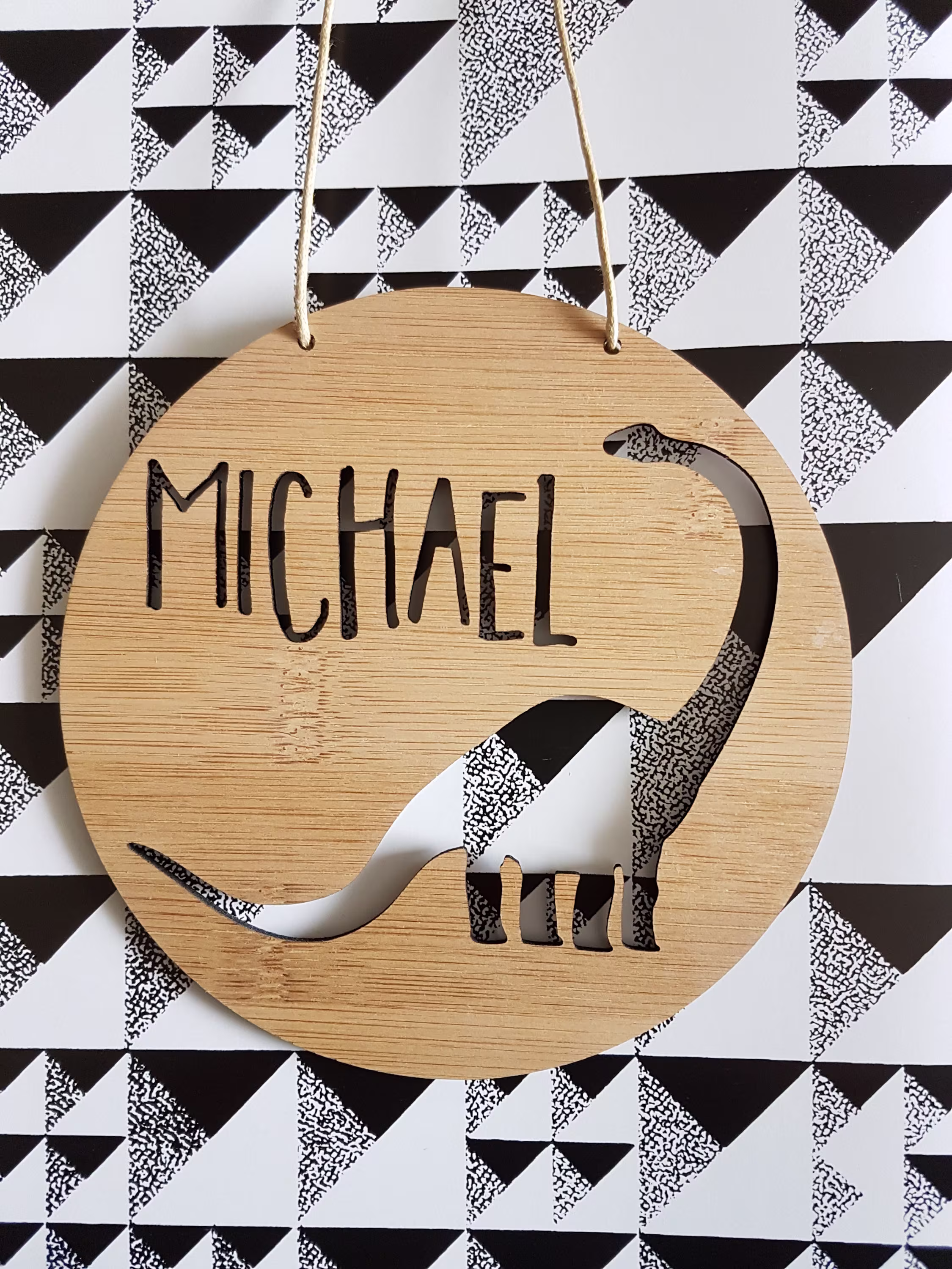 Dinosaur Personalised Wooden Wall-Door Hanging-Nursery Decor-Plaque-Kids Door Sign-Custom Name-Kids Gift-Baby Gift-Lasercut-Personalized