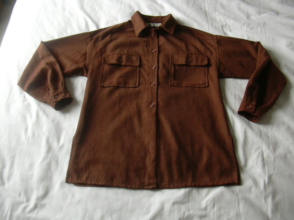 Vintage Luisa Spagnoli Brown Wool Blend Blouse Medium
