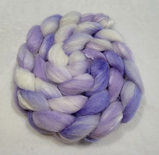 Polwarth & Silk Hand Dyed Top - 60/40 4 Oz Spinning Fiber Roving Felting Fiber