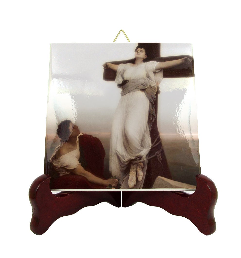 Saint Julia Of Corsica - Icon On Ceramic Tile Catholic Saints Serie St Art Saint Patron