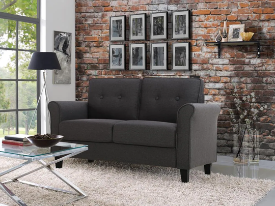 Lifestyle Solutions Casual Heather Grey Polyester/Blend Loveseat in Gray | LSHA80GR
