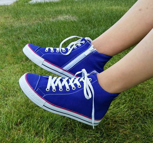 Customizable Bachelorette Converse Shoes Womens Stilo Design Sneakers Blue Zipper