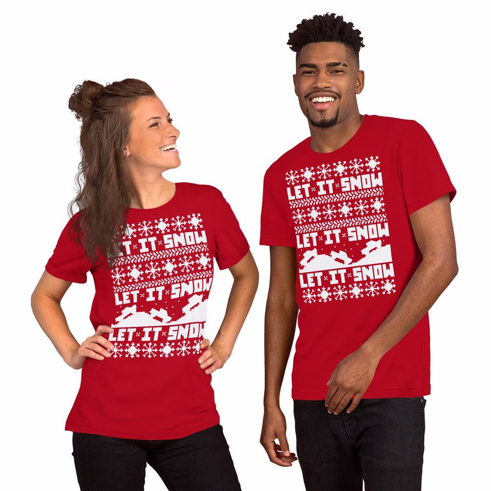 8-Bit Let It Snow Truck 4x4 Short-Sleeve Unisex T-Shirt