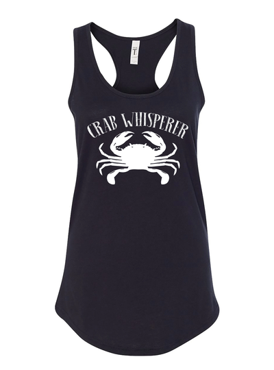 Womens Crab Whisperer Top, Crabs Lover Graphic Tank, Crabbing Racerback Tank Xs-2Xl