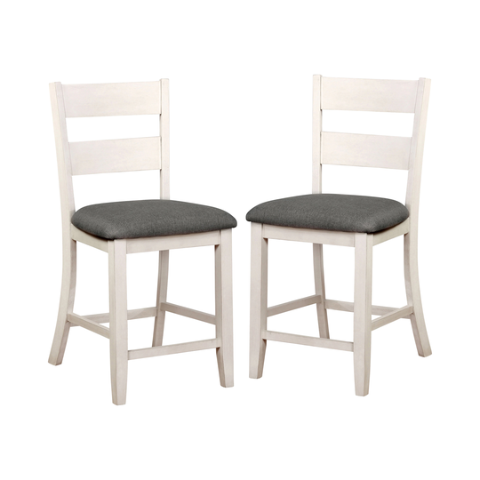 Furniture of America Set of 2 Bordreau Polyester/Polyester Blend Upholstered Side Chair (Wood Frame) in White | IDF-3715PC