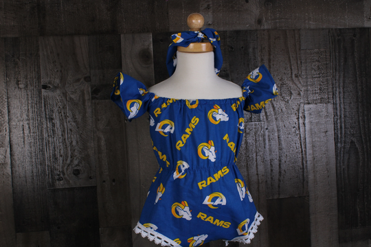 Baby Girl Rompers. La Rams Romper. 100% Cotton