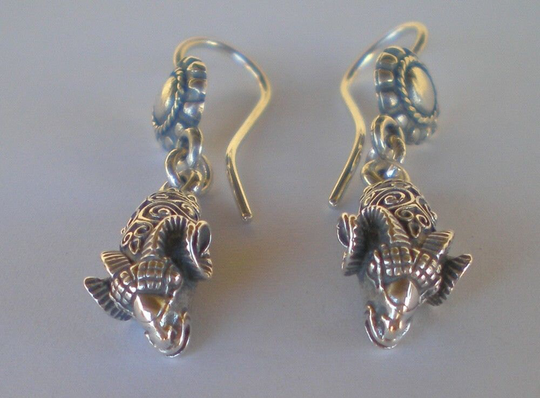 Ram's Head Silver Earrings -High Quality Item - Nobility Ancient Greece