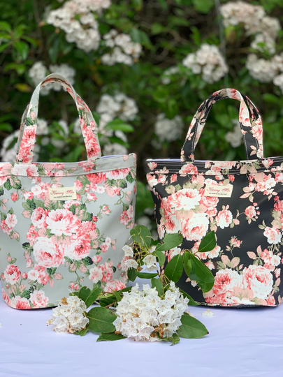Floral Beige/Black Peony Shower Tote Bag For Dorm, Toiletry Caddy, Air Dry, Light, Easy To Clean, Ideal Organizer For Travel, Marina