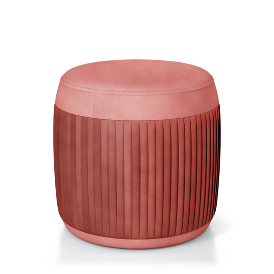Furniture of America Findry Modern Pink Polyester/Polyester Blend Round Ottoman | IDF-OT5664PK